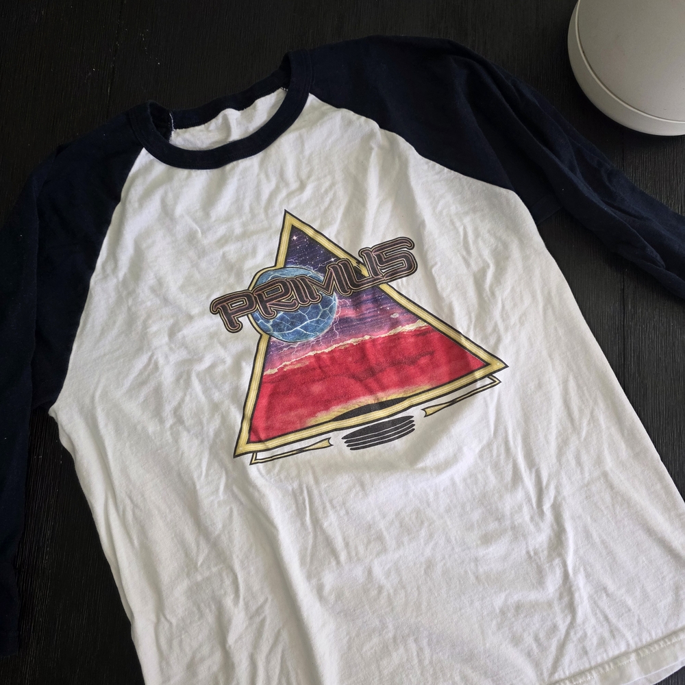 Womens Raglan PRIMUS Shirt - White and Navy - Picture 2 of 4